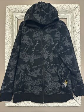 Rare!! Y2K Avirex AOP Reversible Gryphon Hoodie.